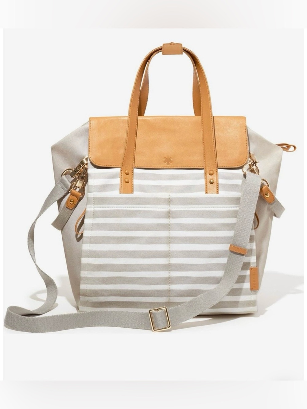 Skip Hop High-Line Convertible Diaper Bag Backpack - Oyster Stripe | Large Bag